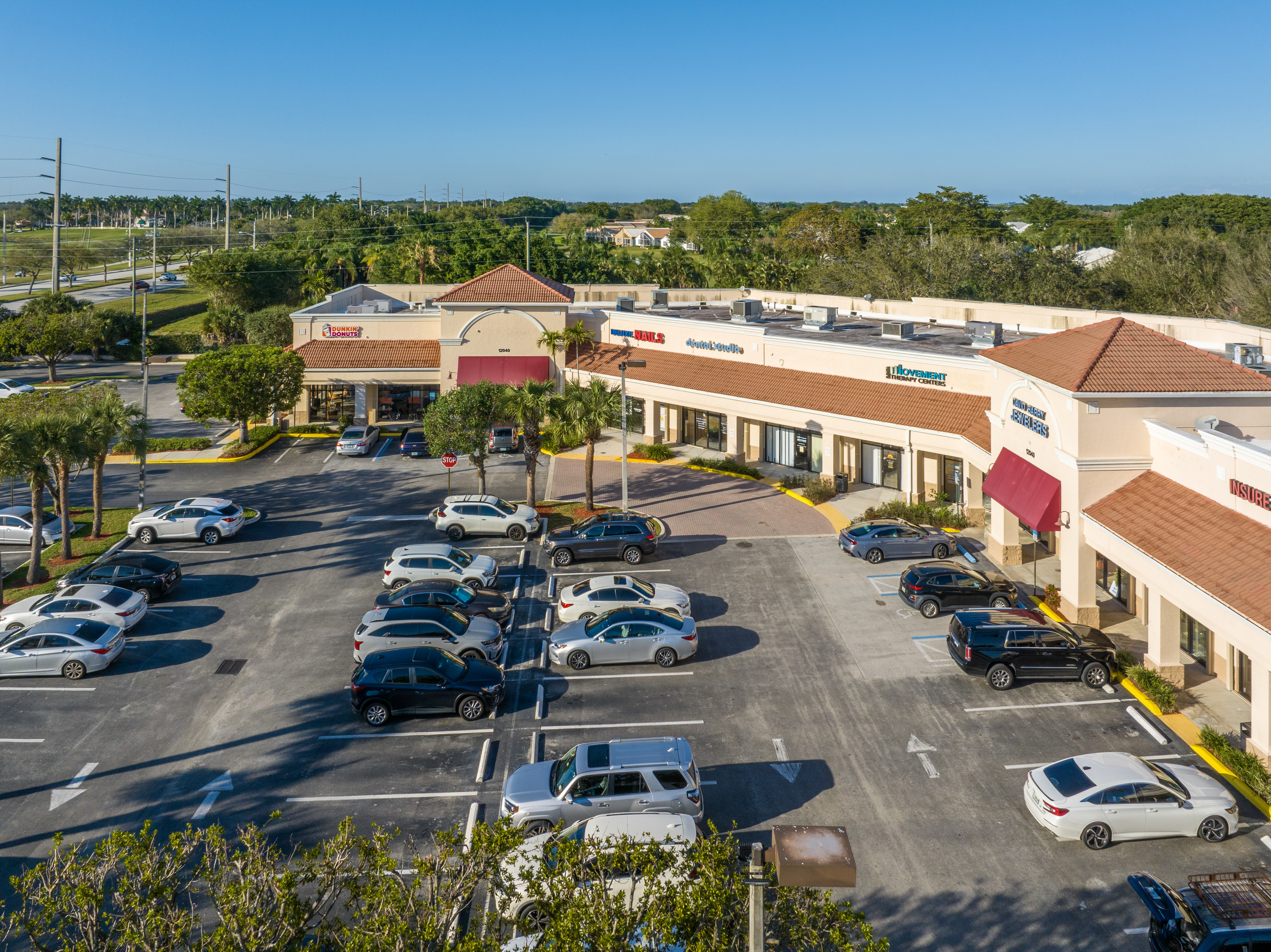 Overview of Shopping Center and Parking Lot