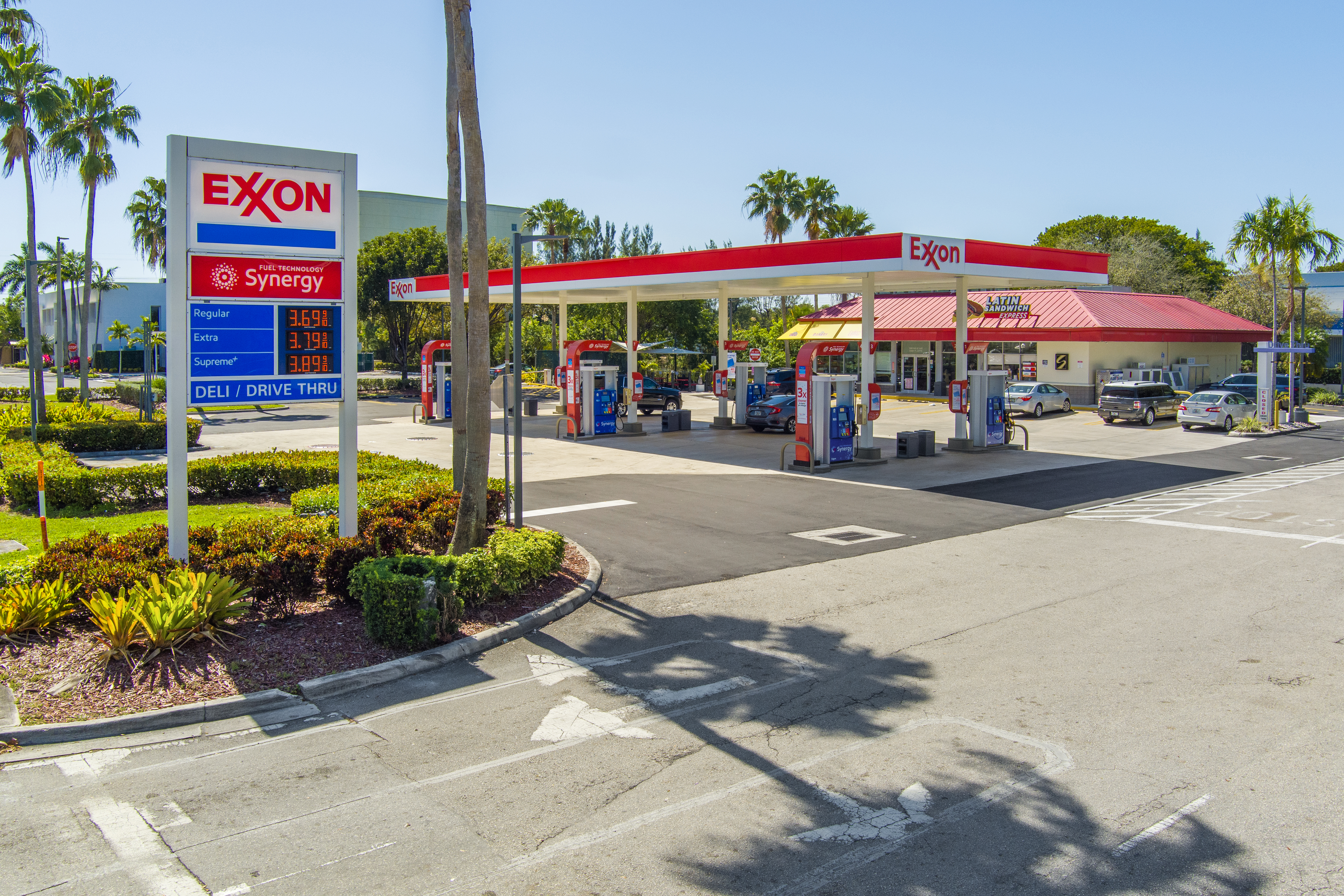 Entrance Sign of Exxon Gas Station 